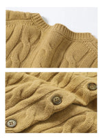 Wool Cable Knit Cardigan Women Sweater