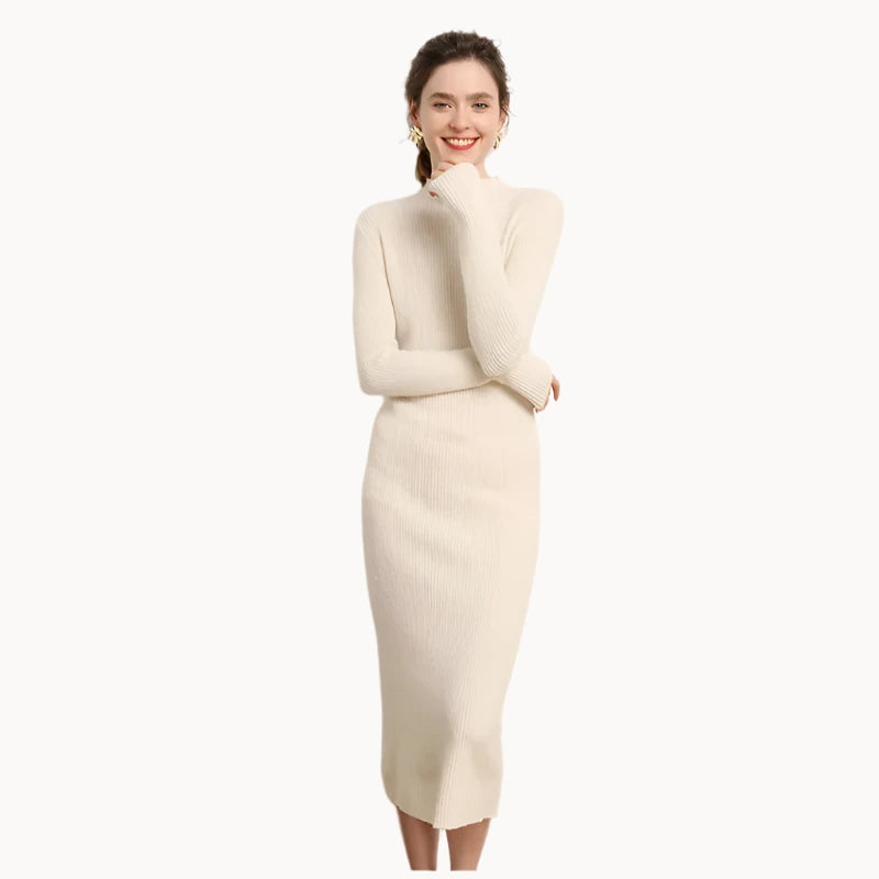 Tawny Horizon Knit Sweater 100% Cashmere Womens Dress