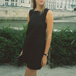 Lotus Leaf Square Neck Cotton Womens Dress