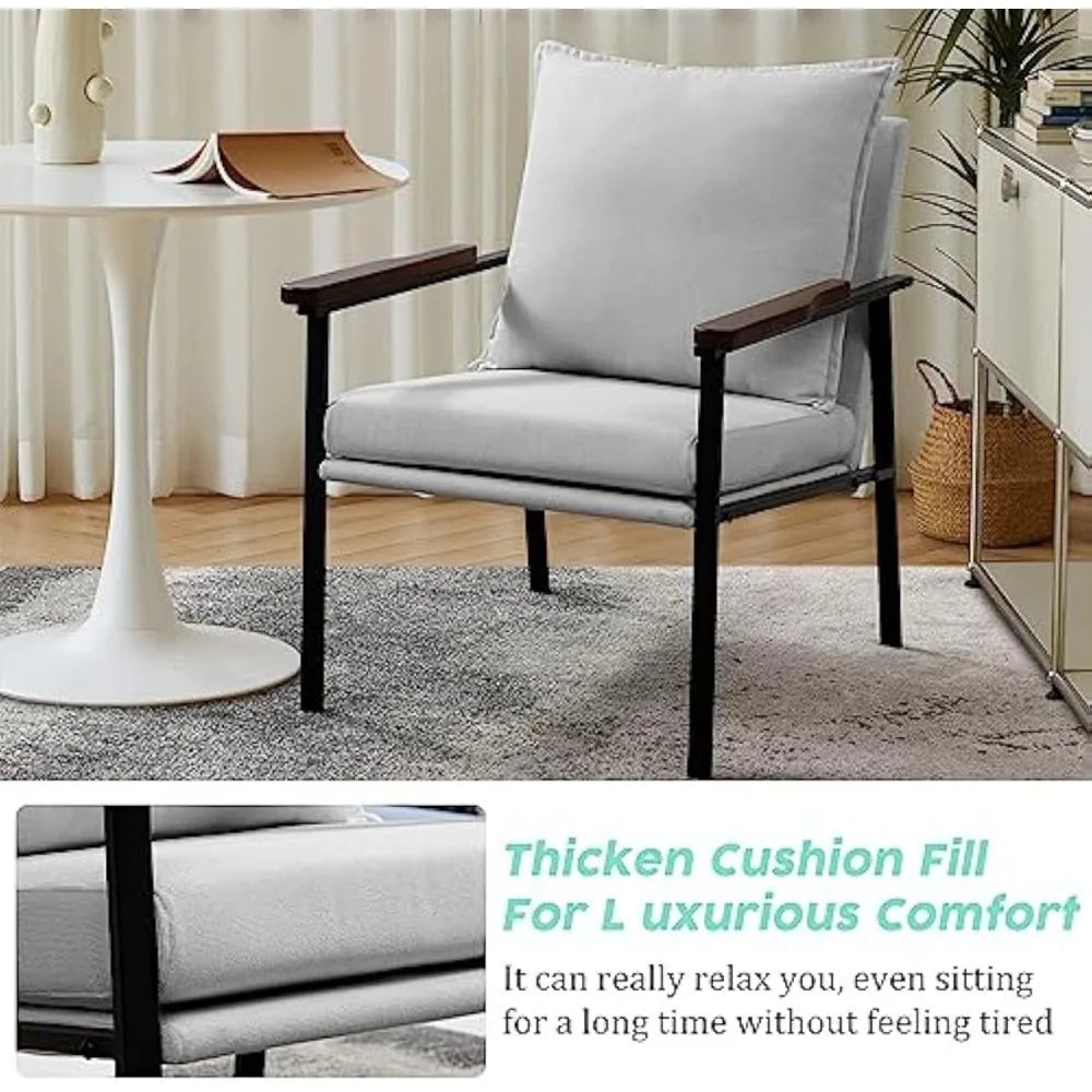 Azure Mist Modern Lounge Chair Cotton Unisex Armchair