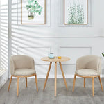 Serene Maple Minimalist Cotton Linen Dining Table with Chairs Set