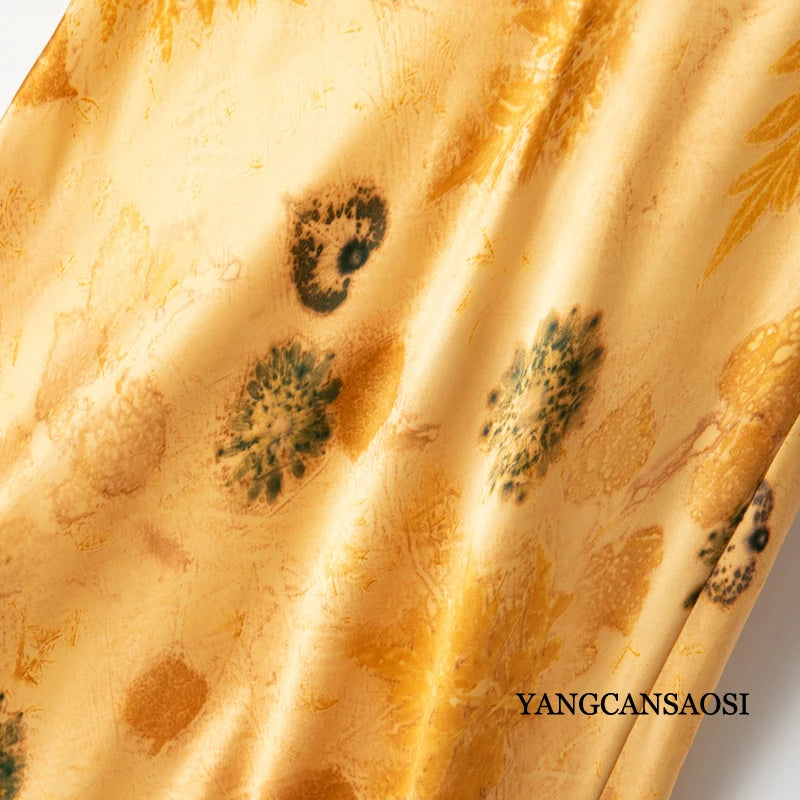 Sunlit Meadow 100% Silk Womens Casual Skirt