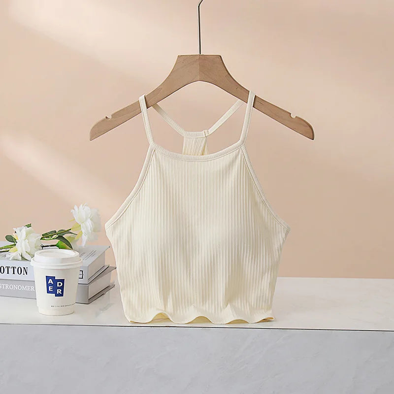 Twilight Moss Cotton Womens Halter Top