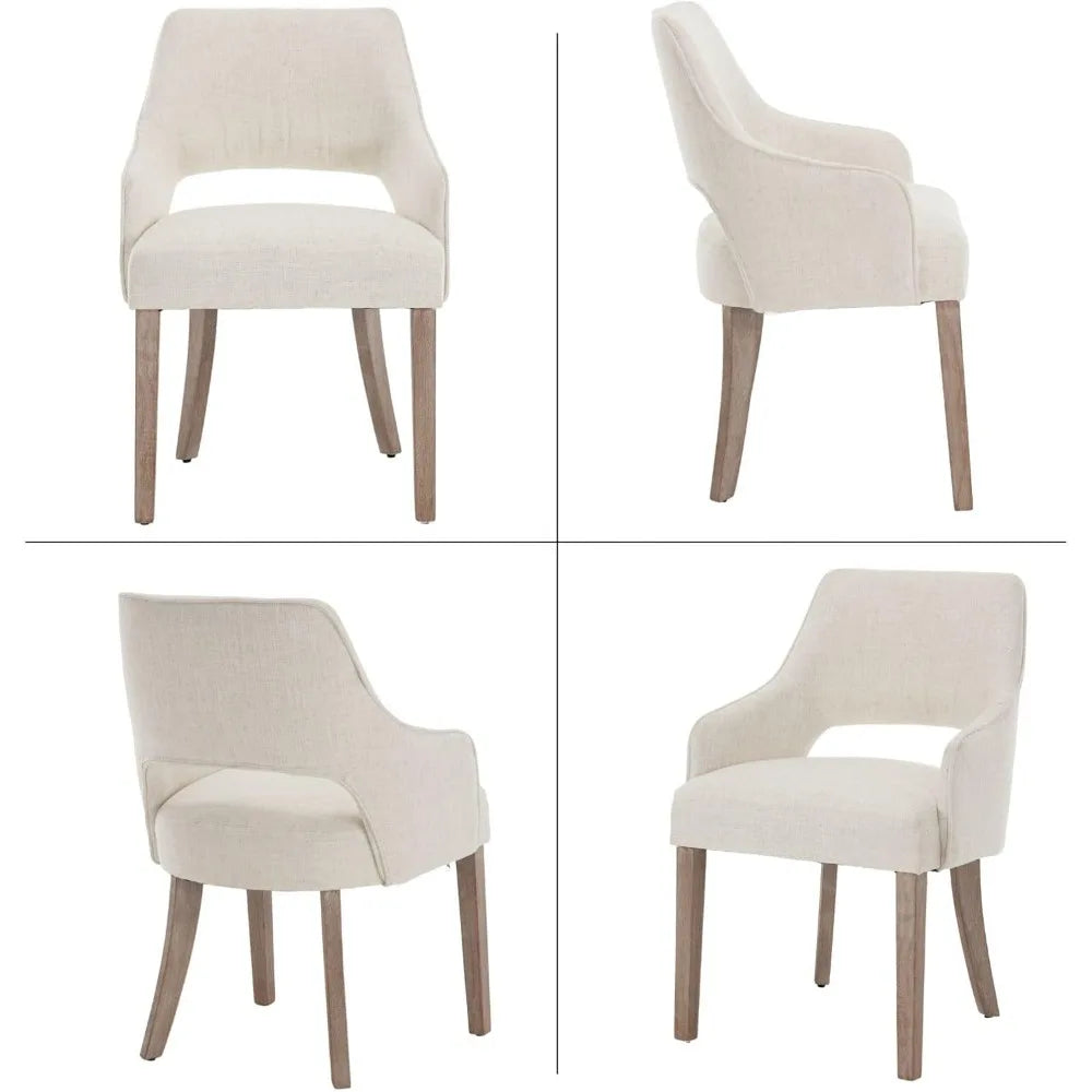 Dusty Olive 4Pcs Linen Dining Chairs