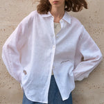 White Lily 100% Linen Womens Casual Shirt
