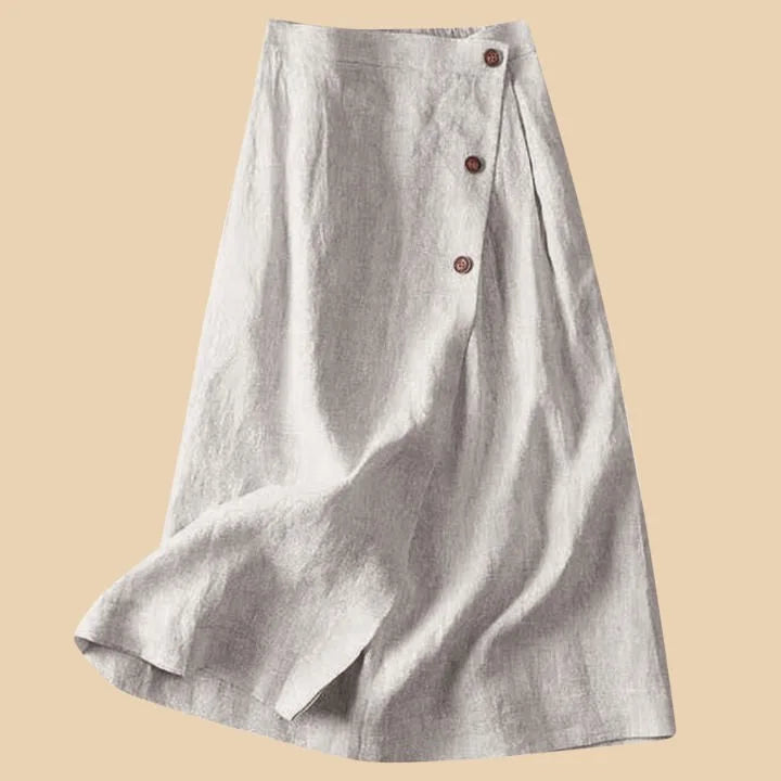 Sunlit Earth Cotton Linen Womens Skirt