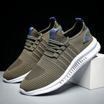 Stone Gray Solid Mens Cotton Sneakers