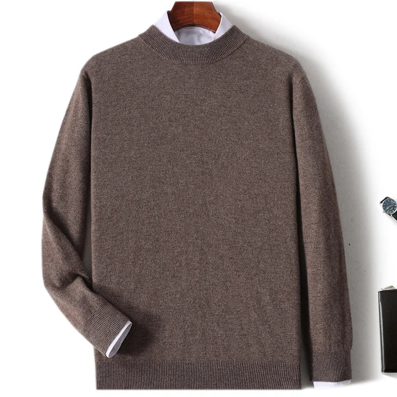 Sandstone Drift 100% Cashmere Mens Sweater
