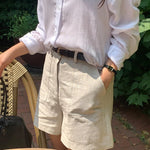 Sunset Emerald Floral Yoga Cotton Womens Shorts