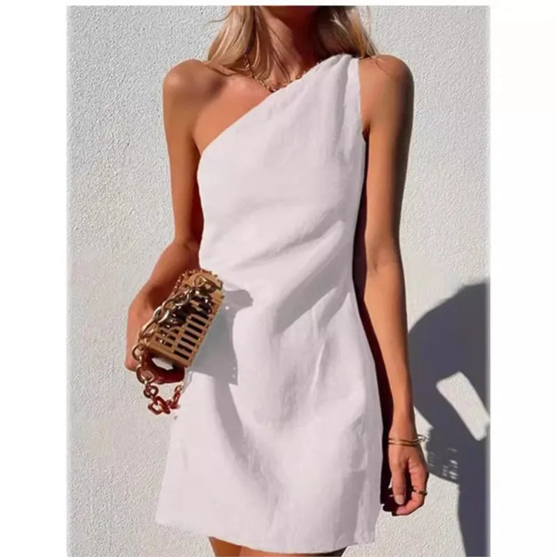 Sunflower Mist Cotton Linen Womens Dress