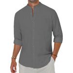 Ivory Coast Casual Cotton Linen Mens Shirt