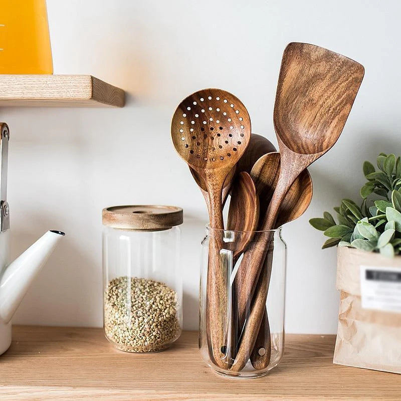 Forest Ember Unisex Wooden Kitchen Utensils Set Wood