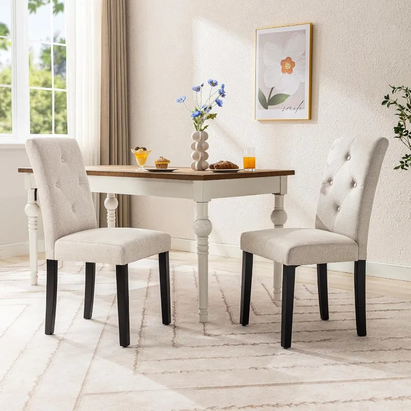 Serene Lagoon Linen Dining Chairs Set