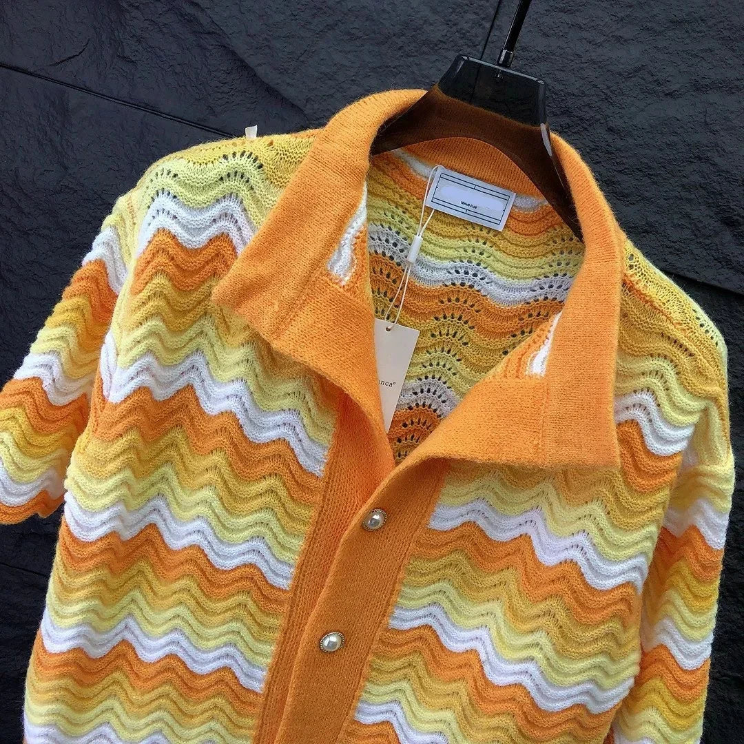 Summit Gold Stripes Lounge Cotton Mens Cardigan