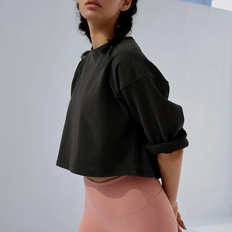 Gentle Forest Solid Casual Top Cotton Womens Top