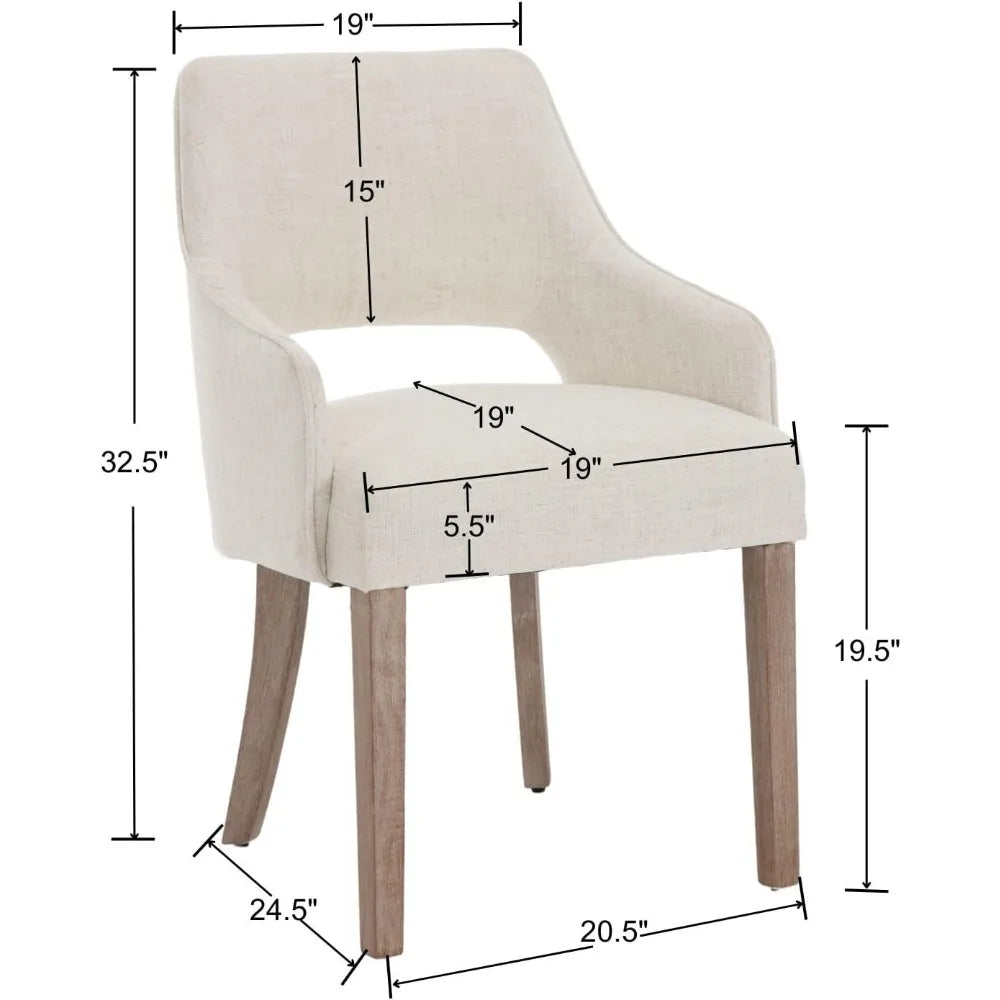 Dusty Olive 4Pcs Linen Dining Chairs