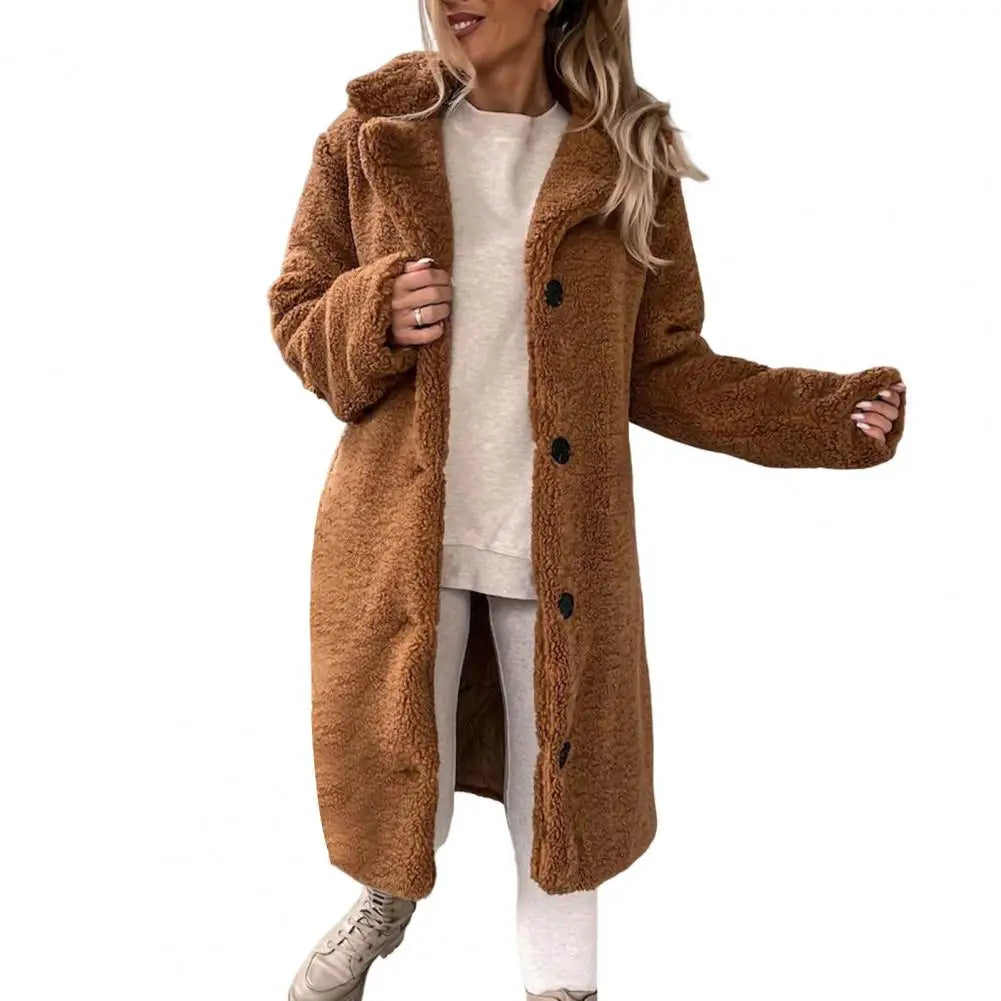Golden Oak Solid Womens Coat Flannel