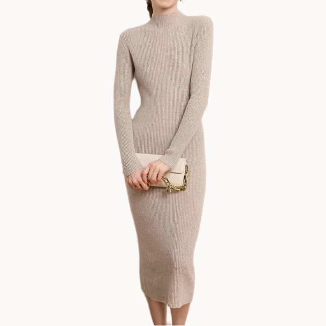 Tawny Horizon Knit Sweater 100% Cashmere Womens Dress