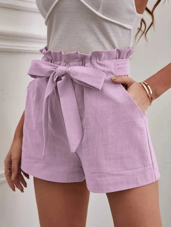 Midnight Soir Cotton Linen Womens Shorts