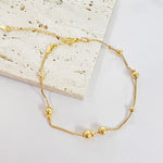 Serene Cloud Floral Silver Womens Ankle Bracelet