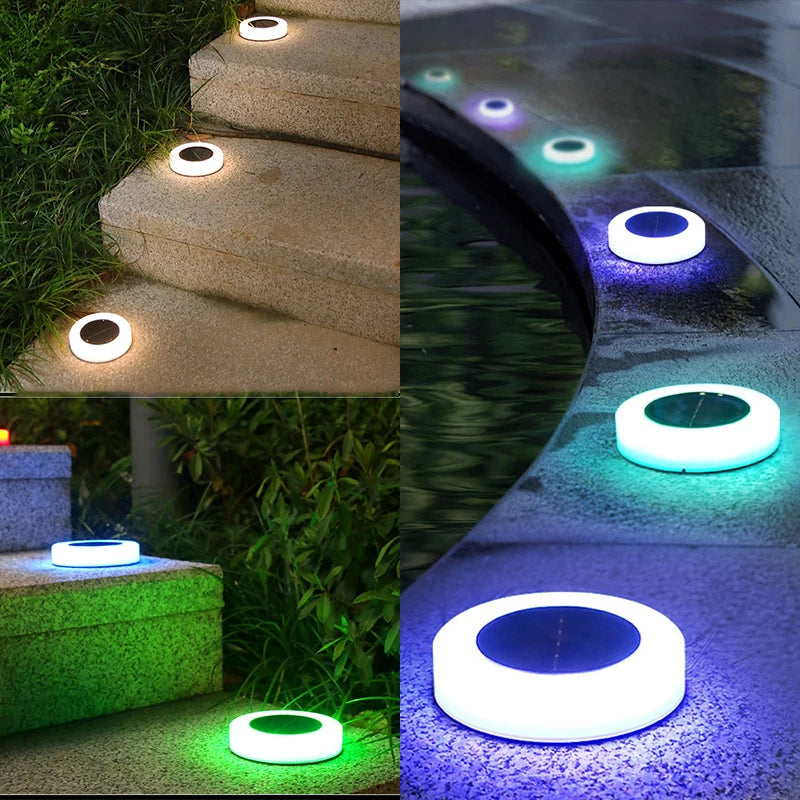 Energy Savers Outdoor Courtyard Waterproof LED Floor Solar Powered Garden Lamp