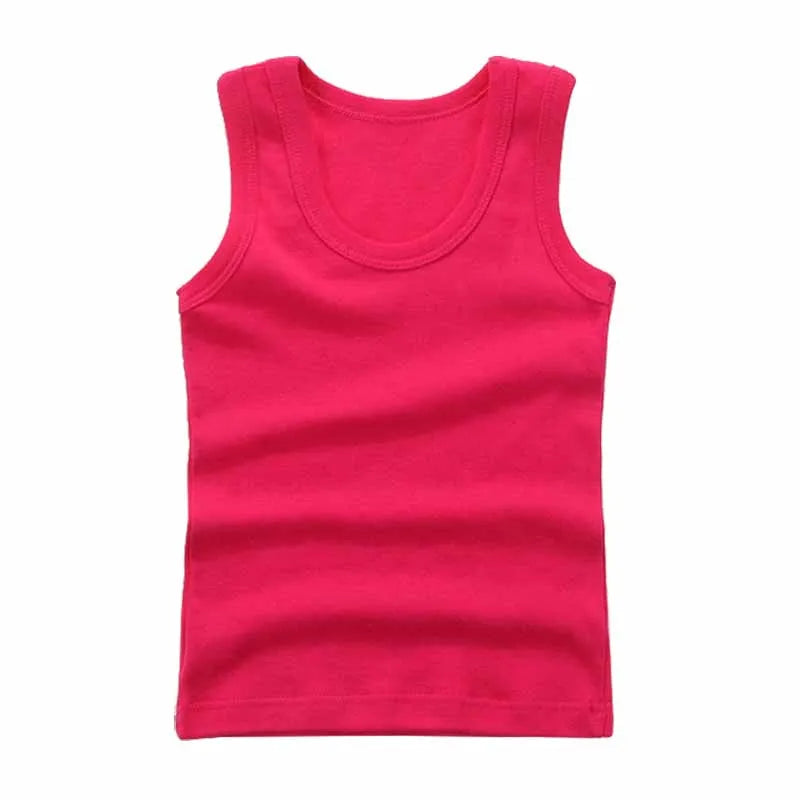 Stormy Mountain Solid Cotton Kids Tank Top