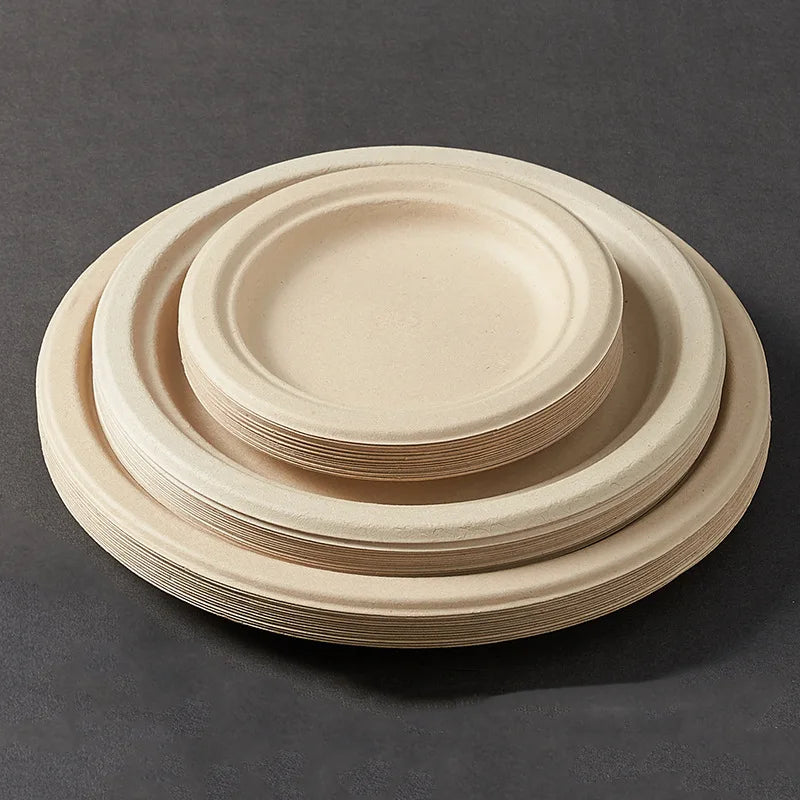 Crimson Dawn Blush Eco-Friendly Wood Disposable Plates