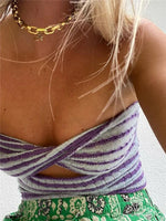 Sun Rivers Stripes Cotton Womens Top