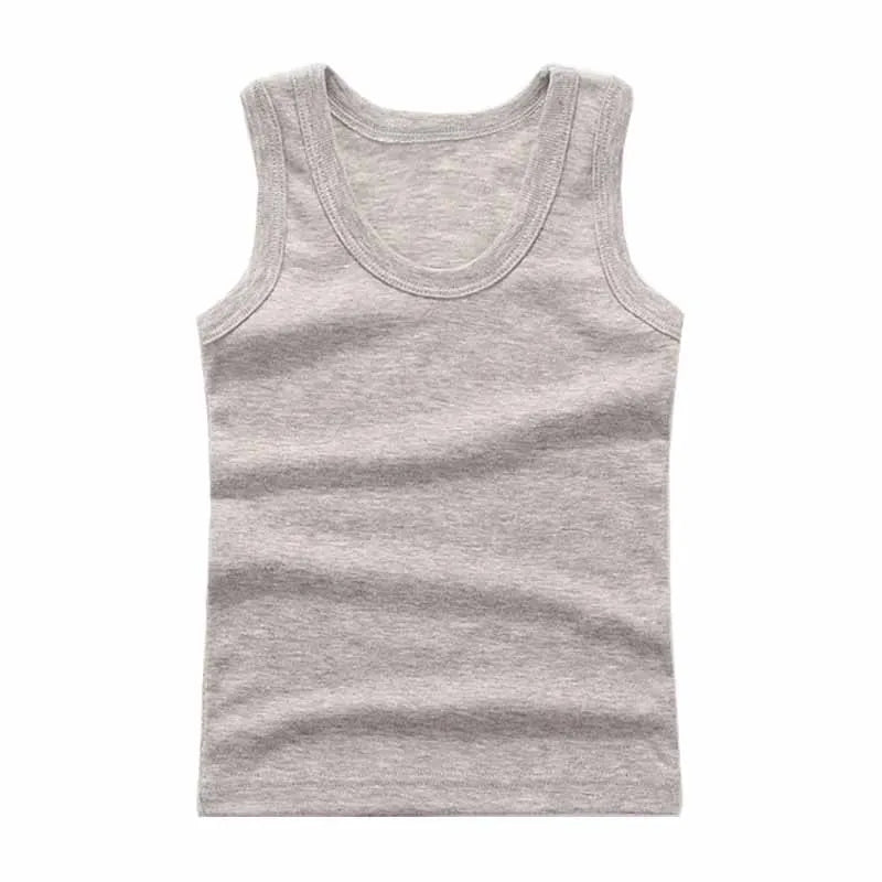 Stormy Mountain Solid Cotton Kids Tank Top