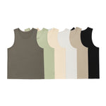 Olive Green Sleeveless Basic Cotton Mens Activewear Tank