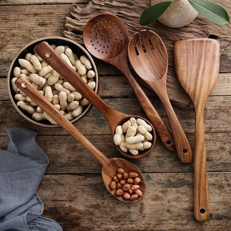 Forest Ember Unisex Wooden Kitchen Utensils Set Wood