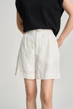 Twilight Moss Cotton Linen Womens Shorts