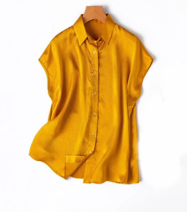 Pearl Dusk Office 100% Silk Womens Blouse