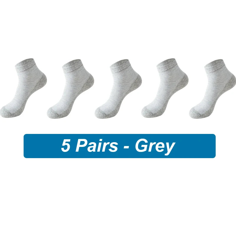Navy Breeze 5Pcs Athletic Organic Cotton Mens Socks