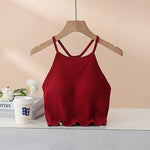 Twilight Moss Cotton Womens Halter Top