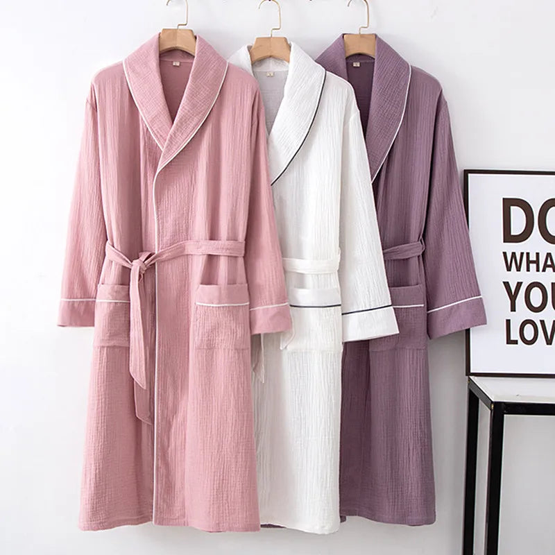 Mist Lavender 100% Cotton Womens Robe