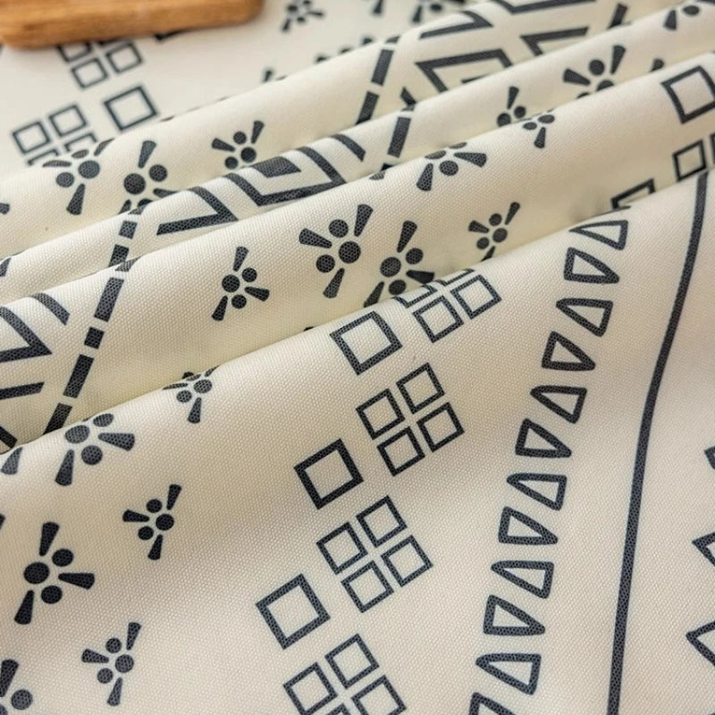 Sapphire Bohemian Aztec 100% Linen Table Cloth | Hypoallergenic - Allergy Friendly - Naturally Free