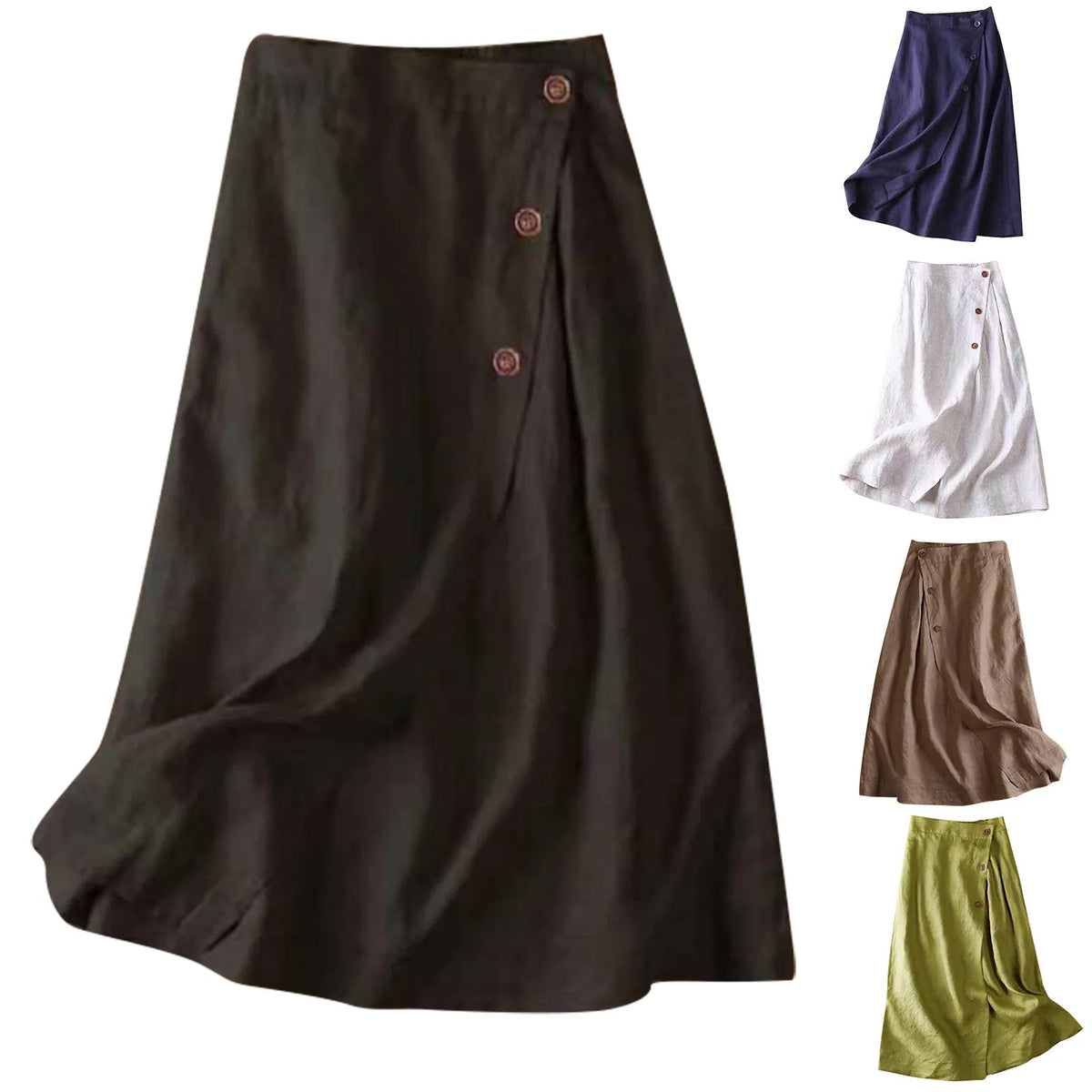 Sunlit Earth Cotton Linen Womens Skirt