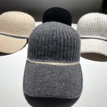 Embellished Wool Baseball Caps Women Men Knitted Hat