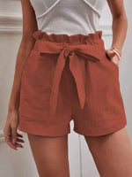 Midnight Soir Cotton Linen Womens Shorts