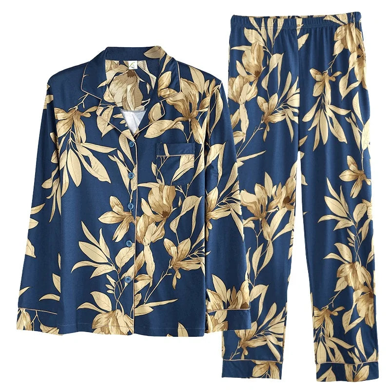 Blue Dawn Floral Lounge Viscose Womens Pajamas