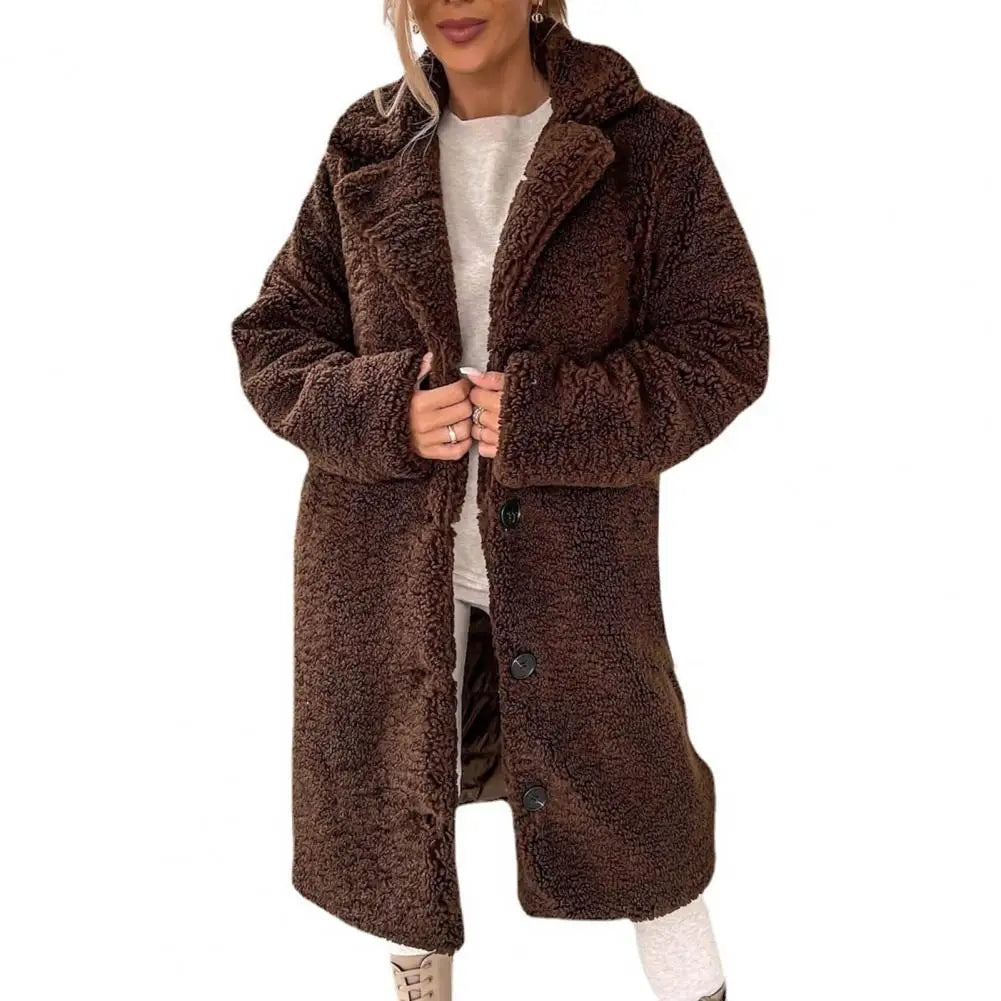 Golden Oak Solid Womens Coat Flannel