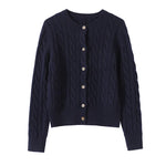 Wool Cable Knit Cardigan Women Sweater