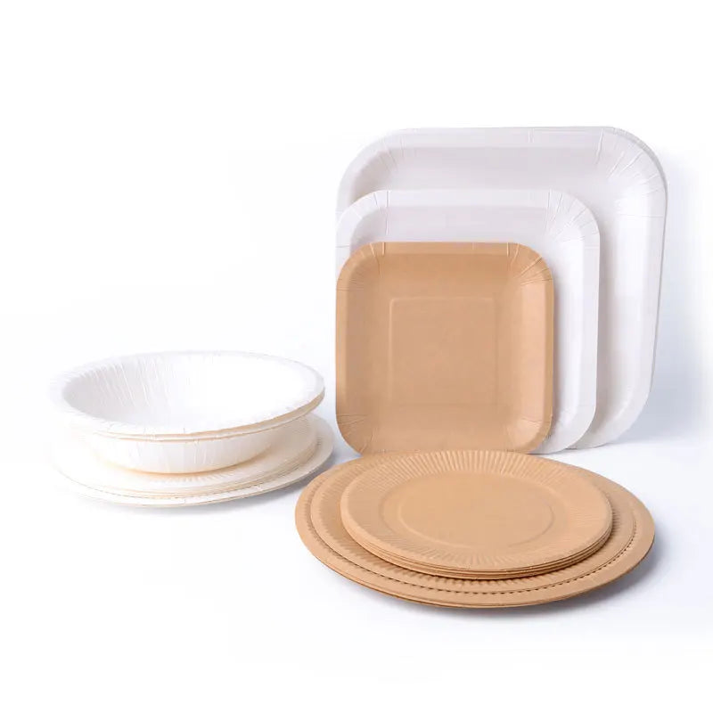 Crimson Dawn Blush Eco-Friendly Wood Disposable Plates