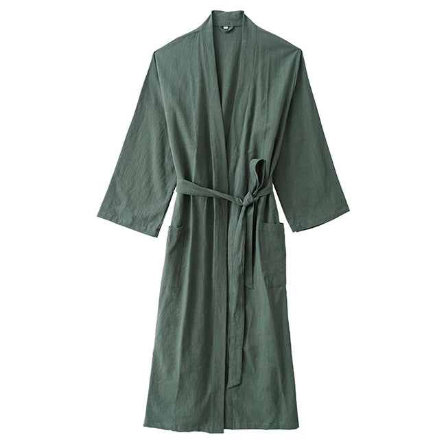 Mint Meadow Plain Dyed Bath Gown Cotton Womens