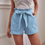Midnight Soir Cotton Linen Womens Shorts