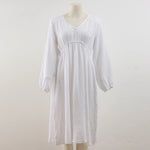 Dusk Fern Solid Casual Cotton Womens Dress