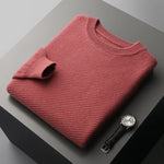 Crimson Lake Stripes Casual Cashmere Men Sweater