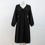 Dusk Fern Solid Casual Cotton Womens Dress