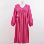 Dusk Fern Solid Casual Cotton Womens Dress